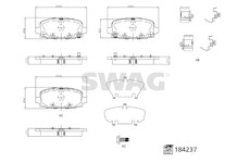 Sada brzdových destiček, kotoučová brzda SWAG 33 10 9327
