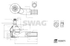 Hlava příčného táhla řízení SWAG 33 11 1459