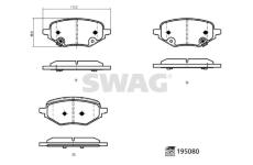 Sada brzdových destiček, kotoučová brzda SWAG 33 11 1855