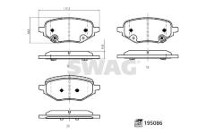 Sada brzdových destiček, kotoučová brzda SWAG 33 11 1861