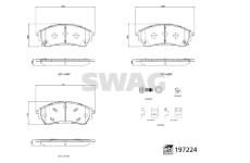 Sada brzdových destiček, kotoučová brzda SWAG 33 11 2511