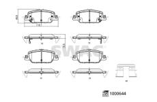 Sada brzdových destiček, kotoučová brzda SWAG 33 11 3711