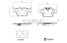Sada brzdových destiček, kotoučová brzda SWAG 33 11 4156