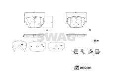 Sada brzdových destiček, kotoučová brzda SWAG 33 11 4165