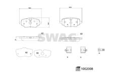 Sada brzdových destiček, kotoučová brzda SWAG 33 11 4167