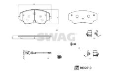 Sada brzdových destiček, kotoučová brzda SWAG 33 11 4169