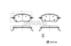 Sada brzdových destiček, kotoučová brzda SWAG 33 11 4320