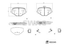 Sada brzdových destiček, kotoučová brzda SWAG 33 11 4361