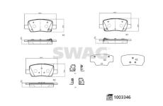 Sada brzdových destiček, kotoučová brzda SWAG 33 11 4362