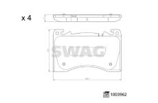 Sada brzdových destiček, kotoučová brzda SWAG 33 11 4548