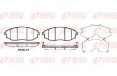 Sada brzdových destiček, kotoučová brzda REMSA 1223.02