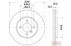 Brzdový kotúč JAPANPARTS DI-0158C