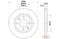 Brzdový kotúč JAPANPARTS DI-0632C