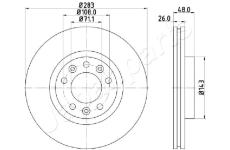 Brzdový kotúč JAPANPARTS DI-0634