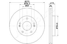 Brzdový kotúč JAPANPARTS DI-H33