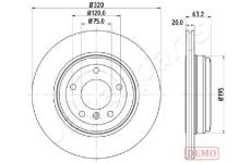 Brzdový kotúč JAPANPARTS DP-0125C