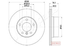 Brzdový kotúč JAPANPARTS DP-0136C