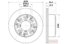 Brzdový kotúč JAPANPARTS DP-0222C