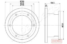 Brzdový kotúč JAPANPARTS DP-0224C