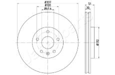 Brzdový kotúč JAPANPARTS DP-0323