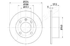 Brzdový kotúč JAPANPARTS DP-0614