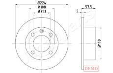 Brzdový kotúč JAPANPARTS DP-0614C