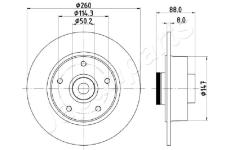 Brzdový kotúč JAPANPARTS DP-0713