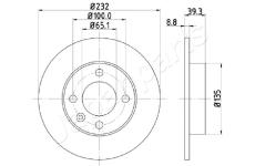 Brzdový kotúč JAPANPARTS DP-0921