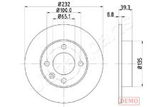 Brzdový kotúč JAPANPARTS DP-0921C