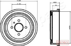 Brzdový bubon JAPANPARTS TA-0404C