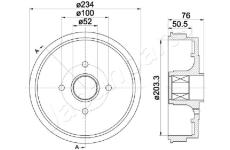 Brzdový bubon JAPANPARTS TA-0409