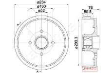 Brzdový bubon JAPANPARTS TA-0409C