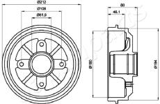 Brzdový bubon JAPANPARTS TA-0608