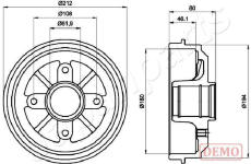 Brzdový bubon JAPANPARTS TA-0608C