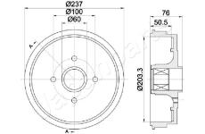 Brzdový bubon JAPANPARTS TA-0700