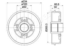 Brzdový bubon JAPANPARTS TA-0702