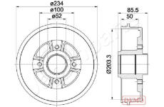 Brzdový bubon JAPANPARTS TA-0702C