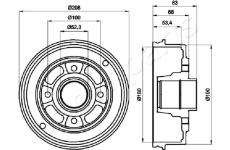 Brzdový bubon JAPANPARTS TA-0707