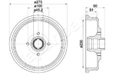 Brzdový bubon JAPANPARTS TA-0908