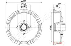 Brzdový bubon JAPANPARTS TA-0908C