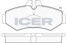 Sada brzdových destiček, kotoučová brzda ICER 141289