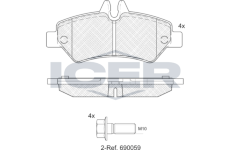Sada brzdových destiček, kotoučová brzda ICER 141787-204