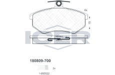 Sada brzdových destiček, kotoučová brzda ICER 180809-700