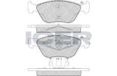 Sada brzdových destiček, kotoučová brzda ICER 181125-203