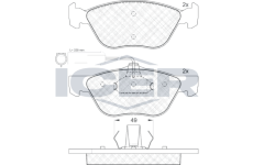 Sada brzdových destiček, kotoučová brzda ICER 181125