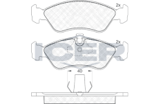 Sada brzdových destiček, kotoučová brzda ICER 181152