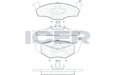 Sada brzdových destiček, kotoučová brzda ICER 181178