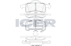 Sada brzdových destiček, kotoučová brzda ICER 181399