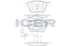Sada brzdových destiček, kotoučová brzda ICER 181531