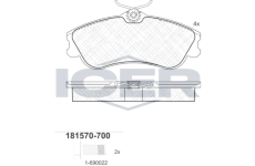 Sada brzdových destiček, kotoučová brzda ICER 181570-700